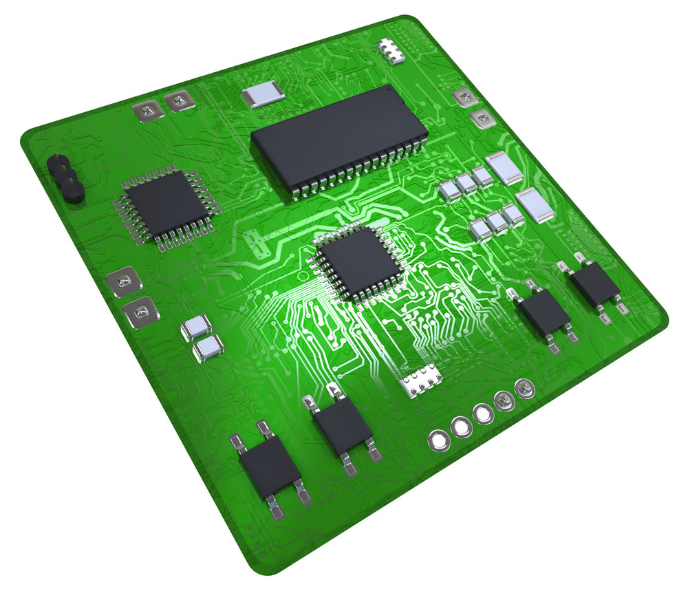 Printed circuit board populated with some components