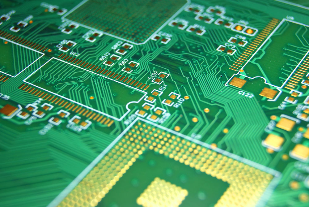 Green solder mask on a circuit board