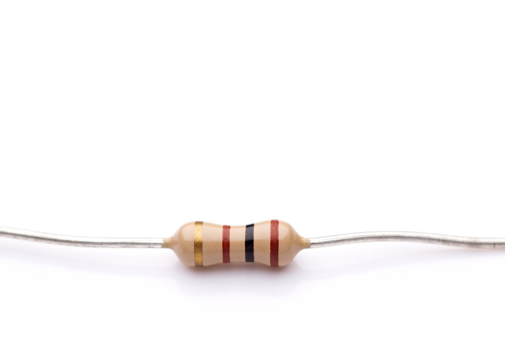 Electrical resistor isolated on a white background. Electric circuit component