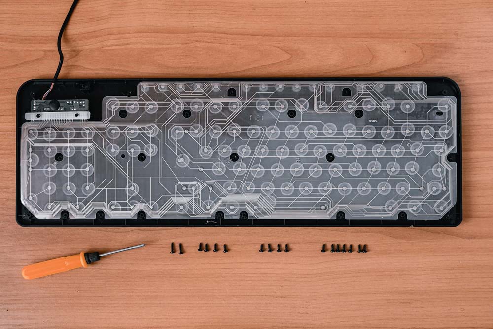 A transparent keyboard PCB(picture it with a transparent case)