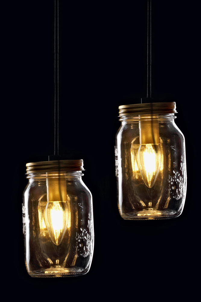 Lights in a mason glass jar