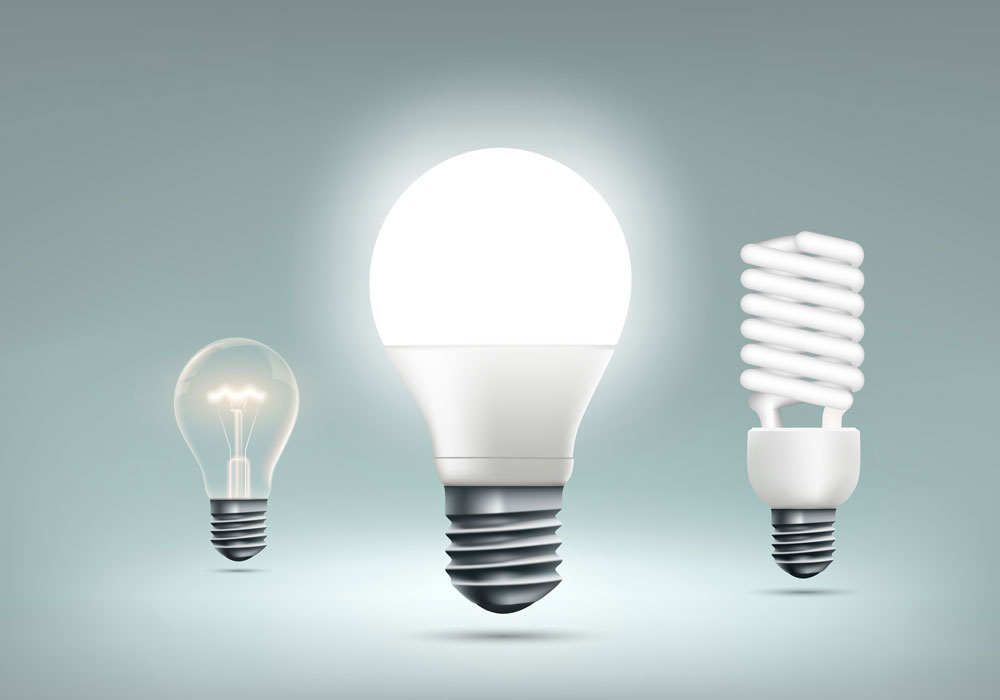 Incandescent, LED, and energy-saving light bulbs
