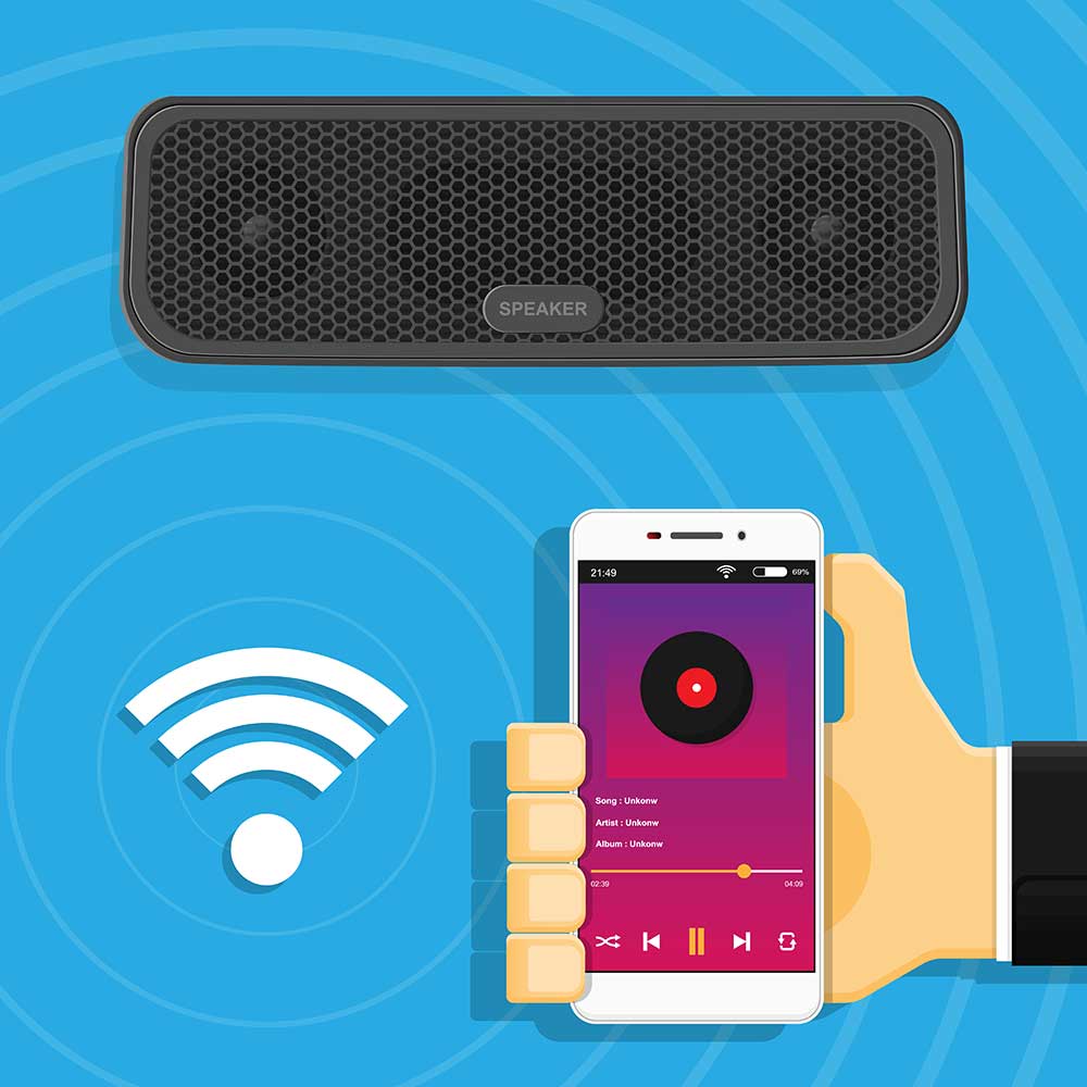 Wireless speaker with telephone channel amplifiers