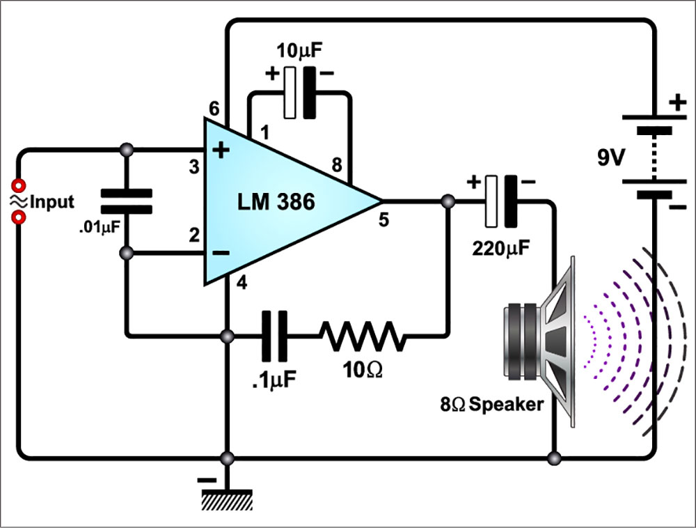 A simple audio amplifier circuit