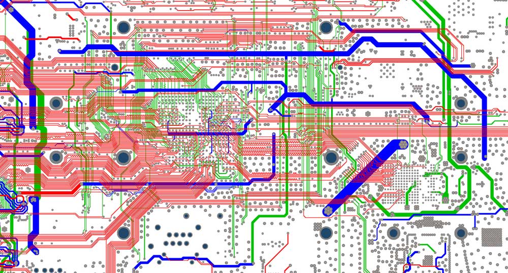 The process of PCB layout routing during the design process