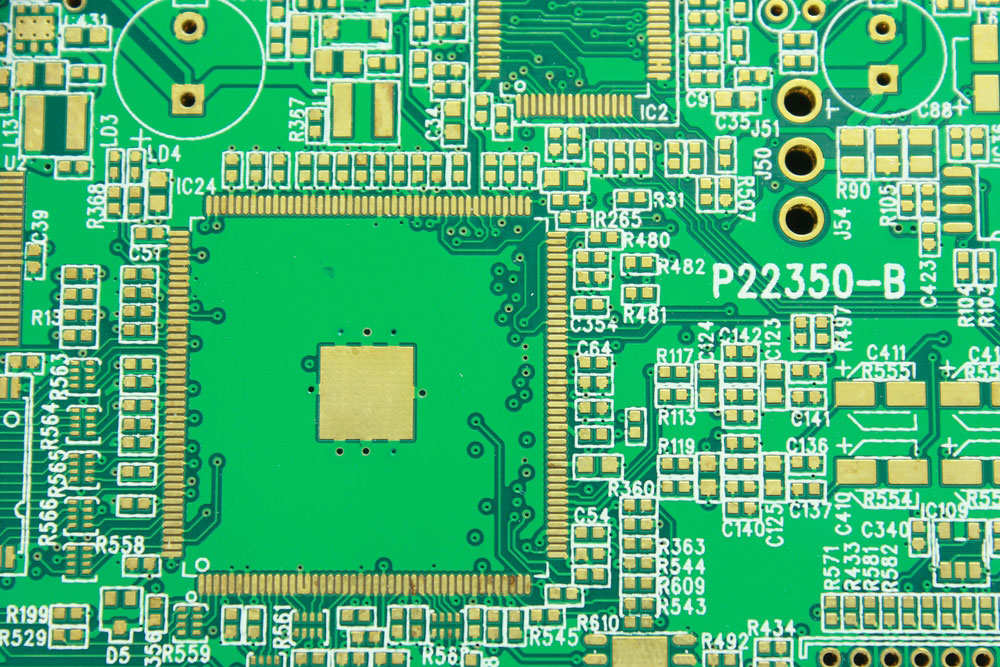 A PCB with several thermal pads