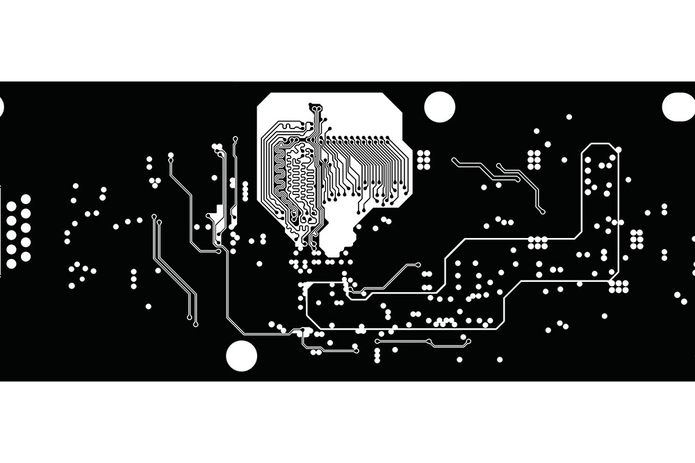 A PCB layout with Gerber files of the inner layers