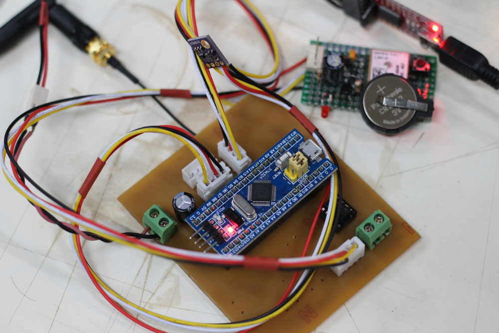 An STM32 microcontroller used in a project