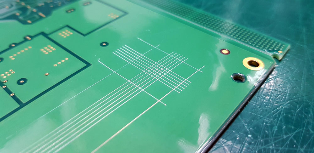 Paint adhesion coating testing on a PCB