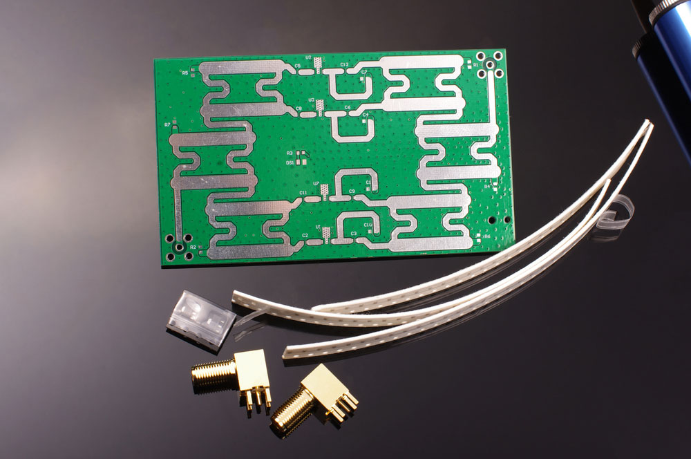 A radio frequency and microwave PCB assembly