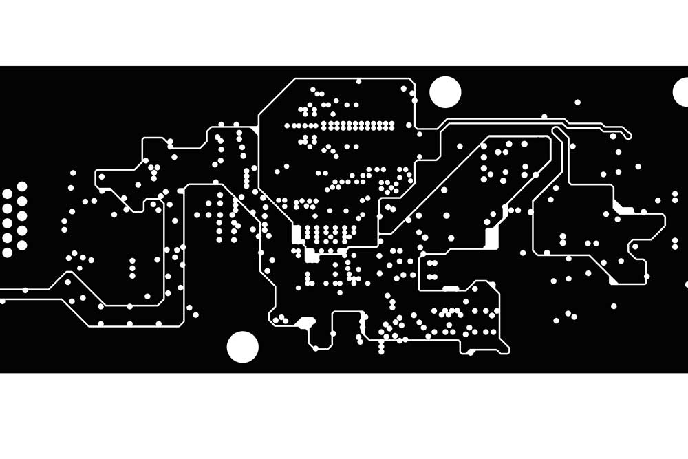 A Gerber file showing the layout of a PCB’s inner layers