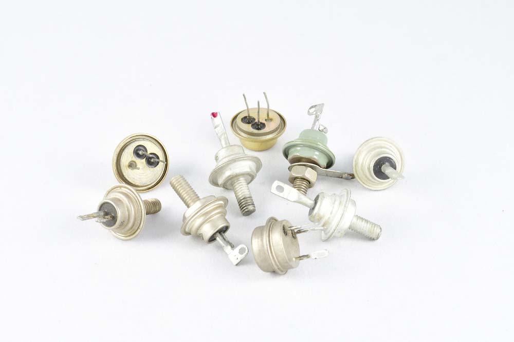 A set of thyristors, which are basically transistors built for high-power applications.