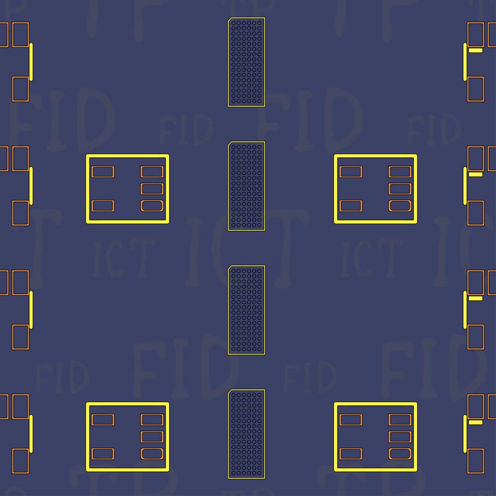 An abstract PCB design showing how an assembly machine would place SMT components