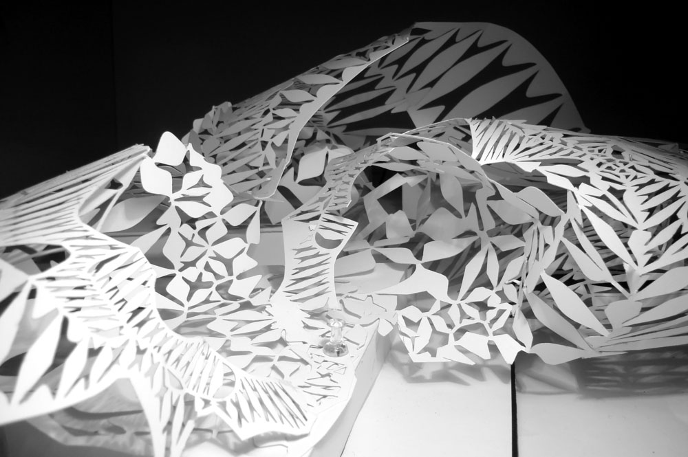 Paper art created by a laser cutter