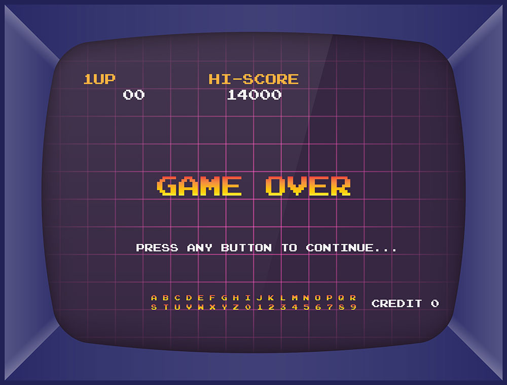 The user interface of a retro game