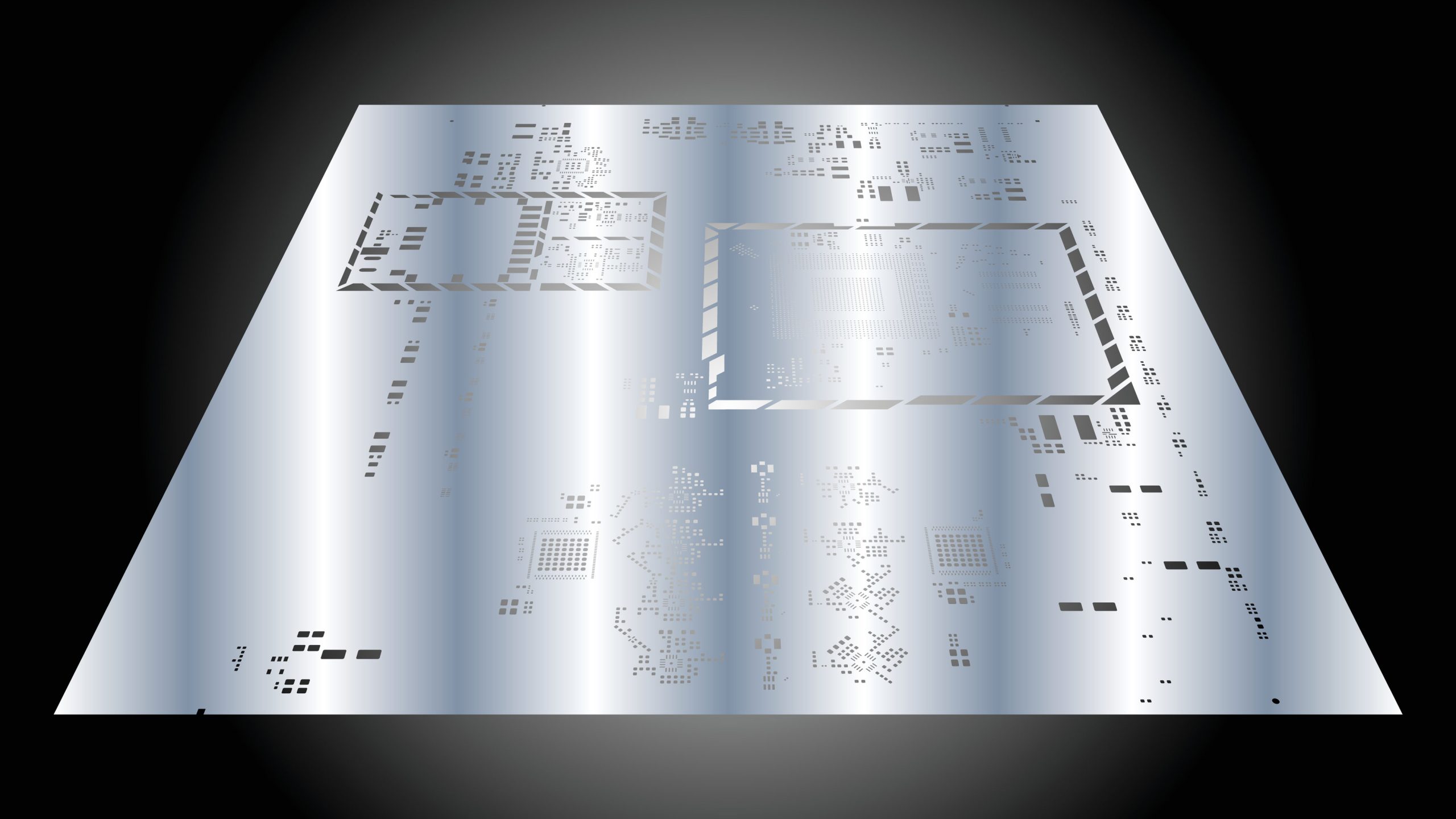 An opening solder stencil metal mask