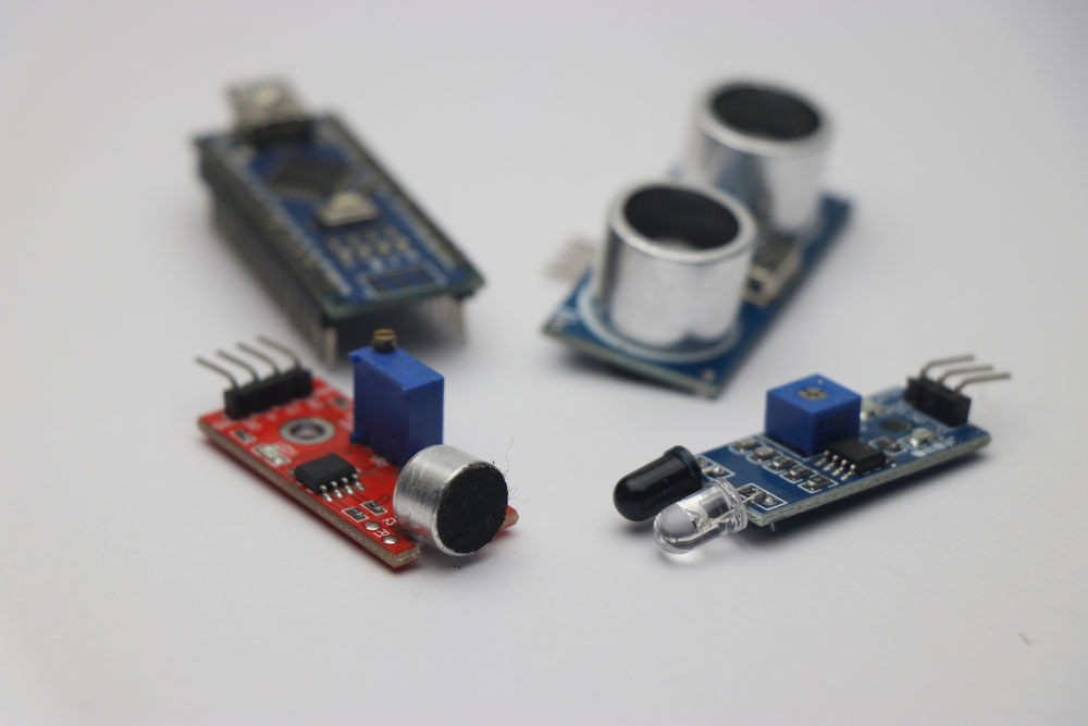 Sound, ultrasonic, and IR sensors