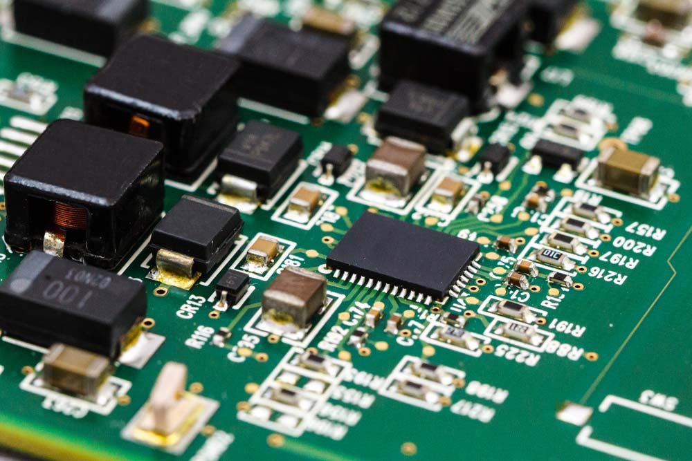 An application-specific integrated circuit mounted on a PCB