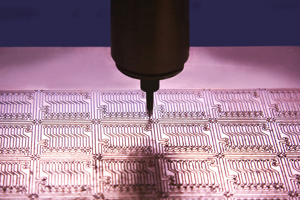 PCB drilling for chip mounting