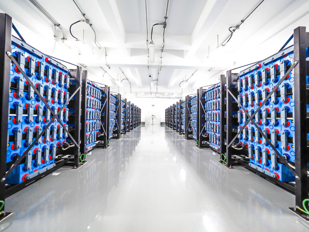 A battery room
