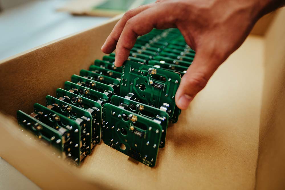 A batch of PCBs straight from the production and assembly line