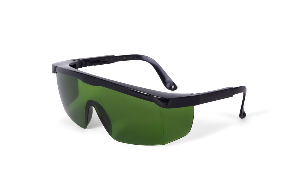 Safety glasses that give safety against laser radiation