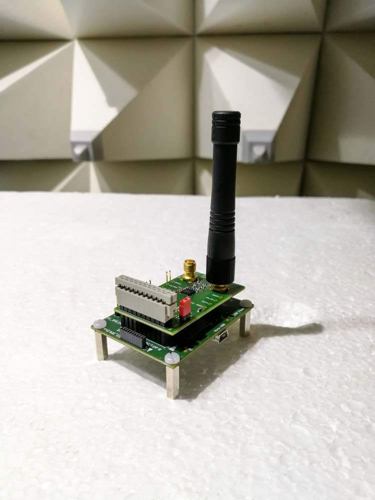 A wireless communication module with an RF PCB