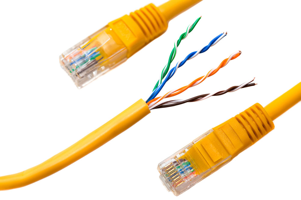 A twisted-pair ethernet cable
