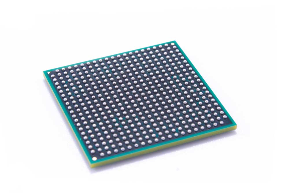 A ball grid array semiconductor chip