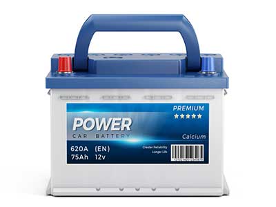 A 12-volt battery