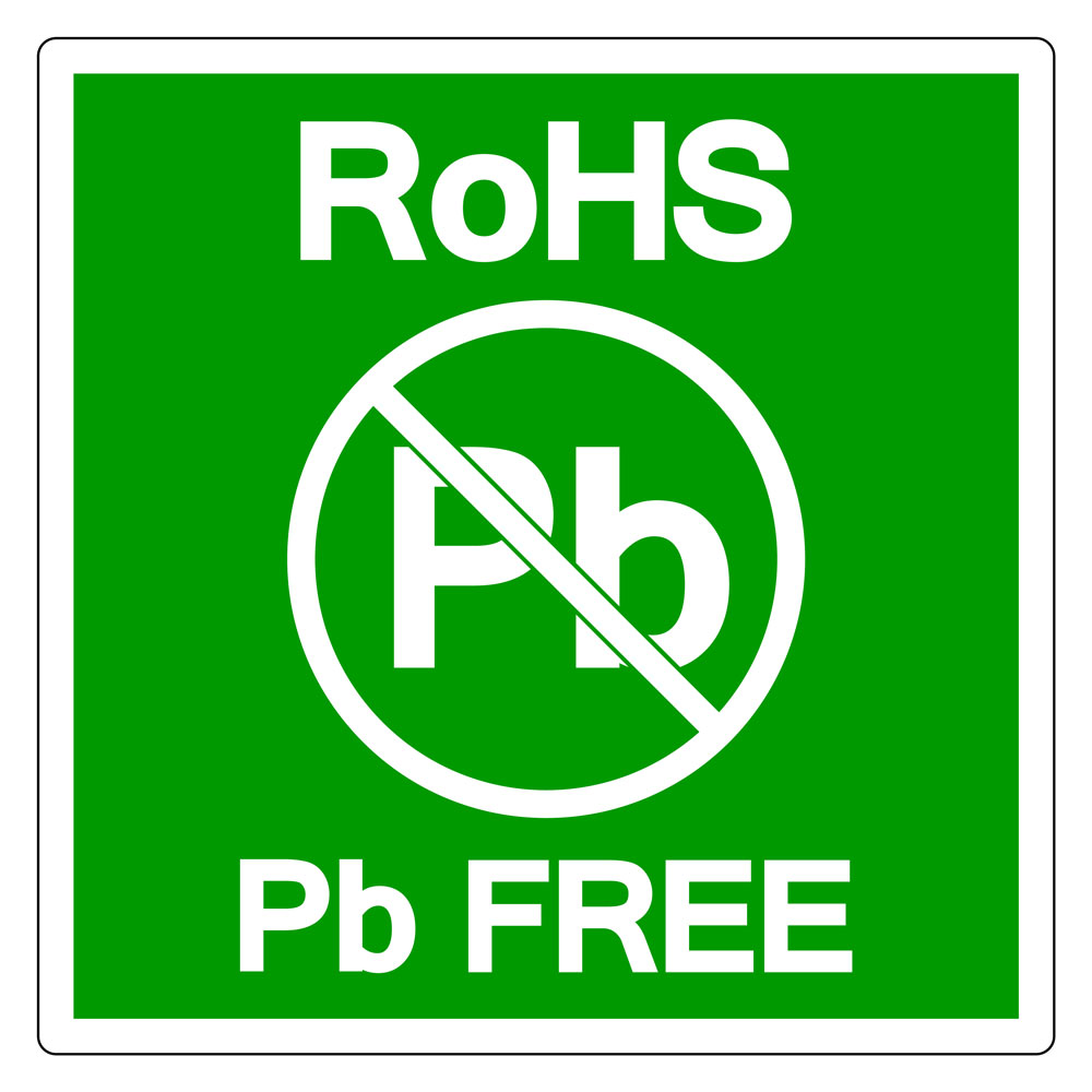 A RoHS lead-free badge