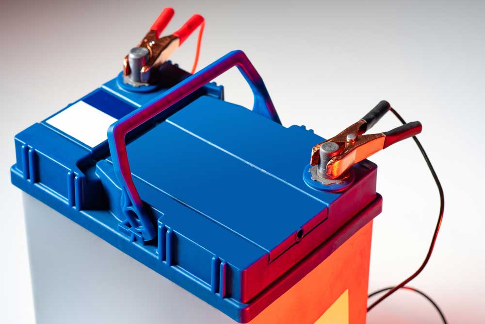 A lead-acid car battery