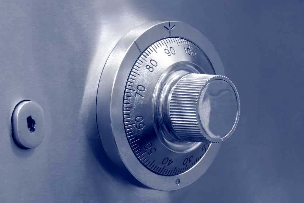 A combination dial safe mechanical lock and key lock