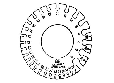 A wire gauge size chart