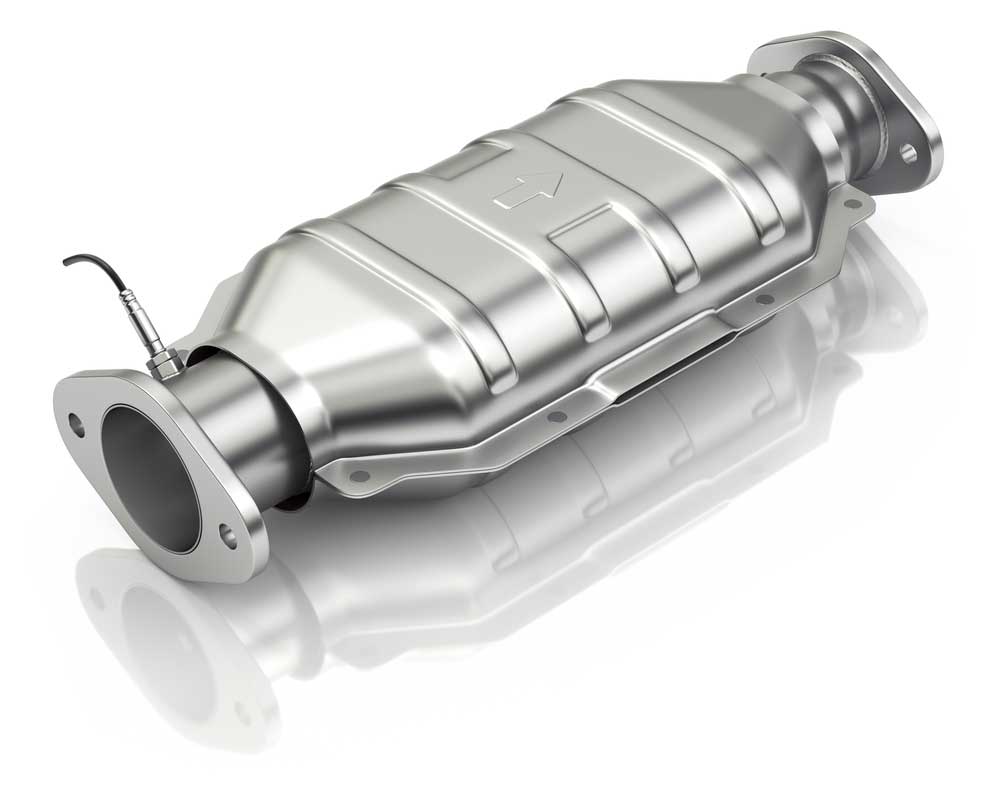 A catalytic converter with an oxygen sensor