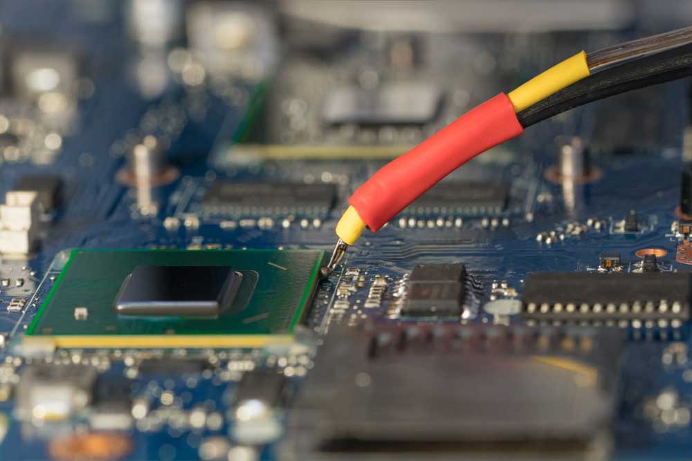 BGA chip soldering on a soldering station