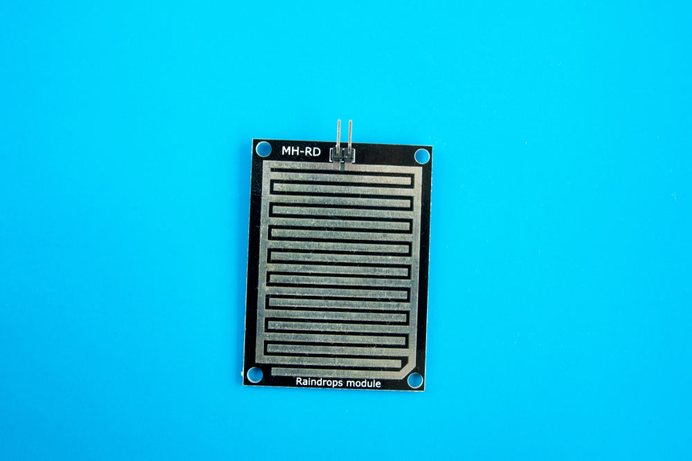 A Rain sensor module's sensing pad.