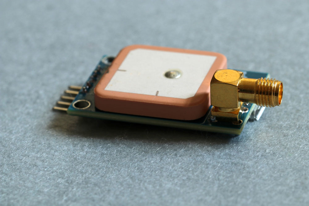 A GPS module with an SMA connector